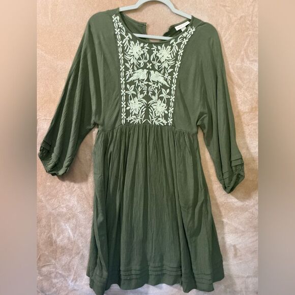 Knox Rose Forest Green Embroidered Dress - Picture 2 of 8